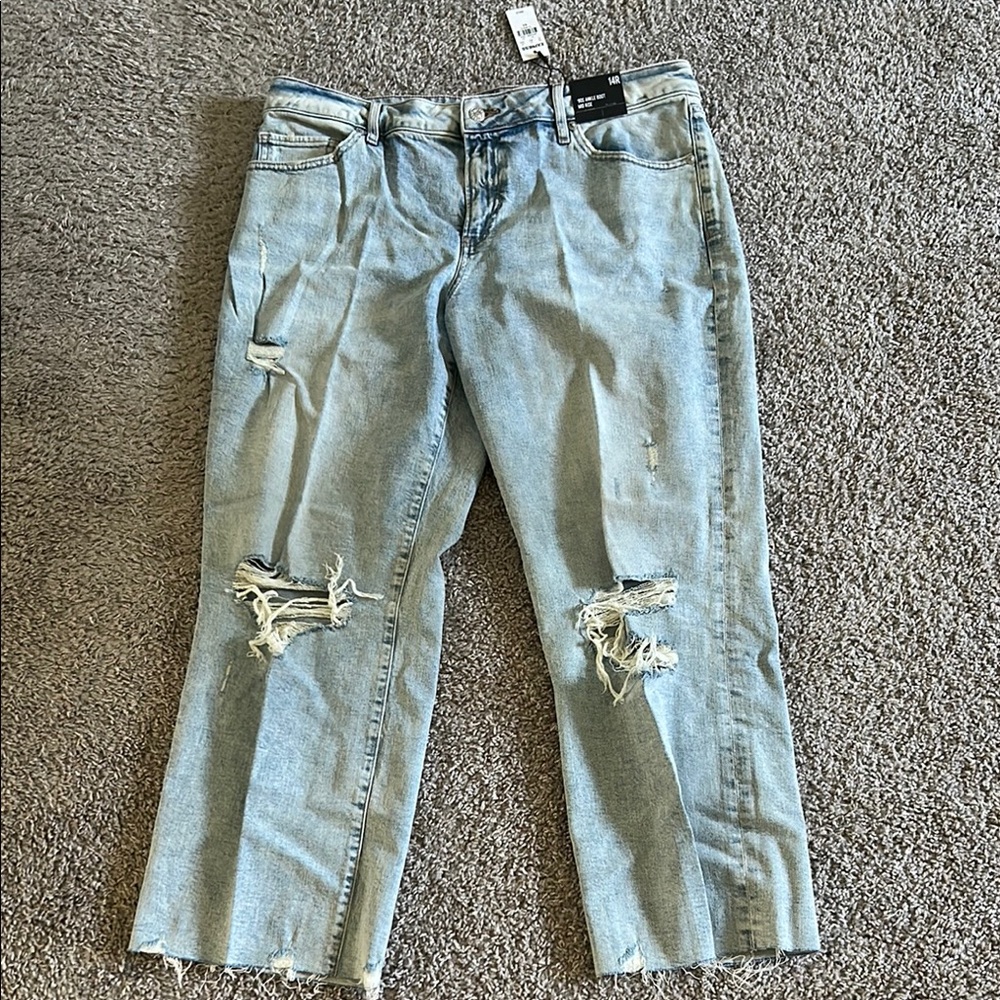 Express Blue Boyfriend Jeans Relaxed Fit